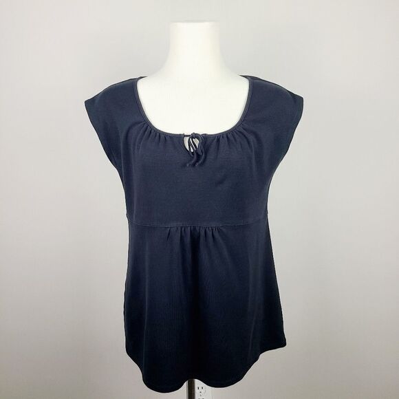 Thyme Maternity Black Scoop Neck Sleeveless T-Shirt Medium - Picture 2 of 13